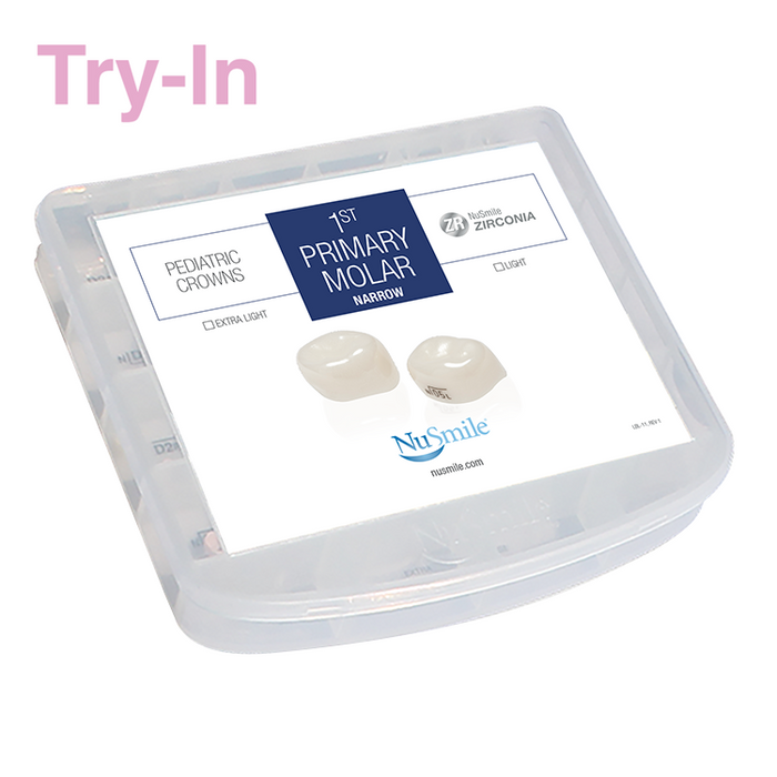 Try-In ZR Crowns Narrow First Primary Molar Kit - 28 Crowns